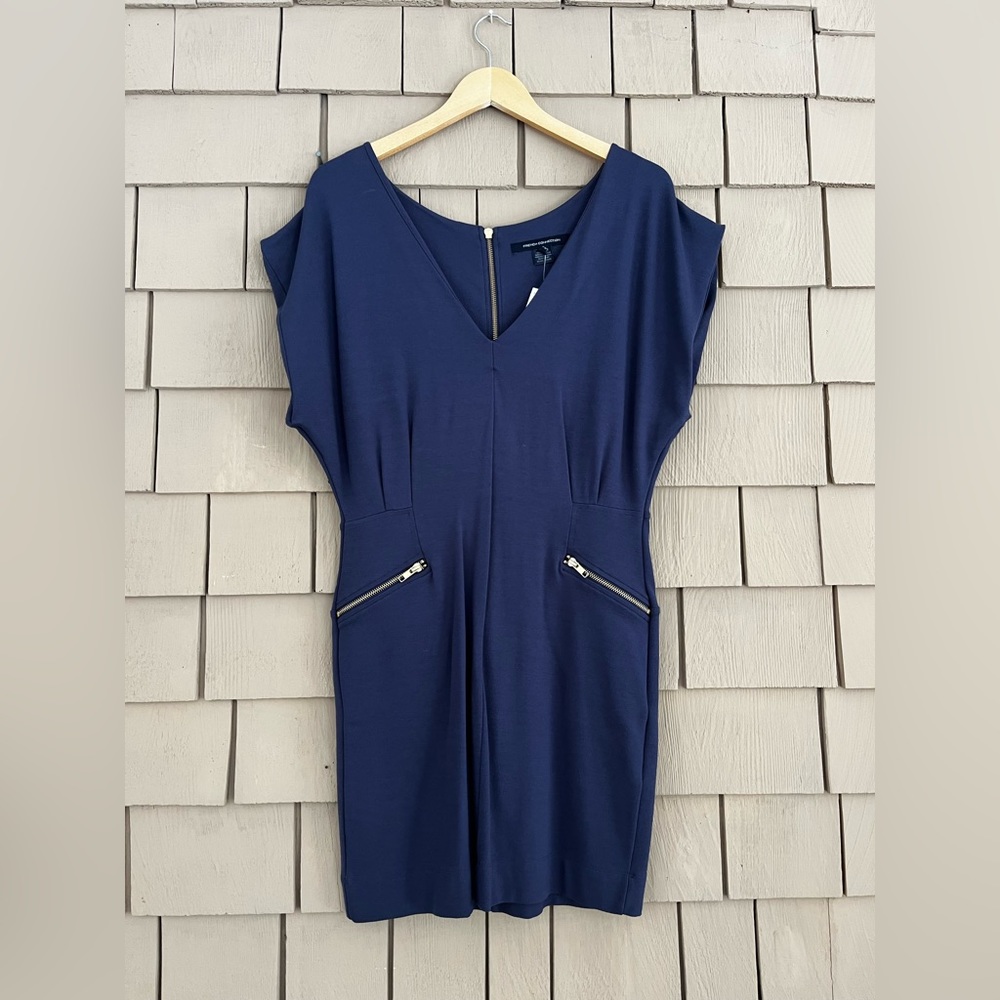 French Connection Navy Dress zipper details size 10